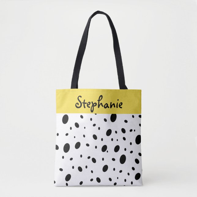 personalisierte Tasche, schwarz-weiß (Vorderseite)