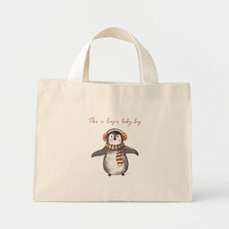 Personalisierte Tasche zu Weihnachten. Pinguin-Beu