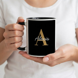 Personalisierte Tasse   Anfangsbuchstabe und Name 