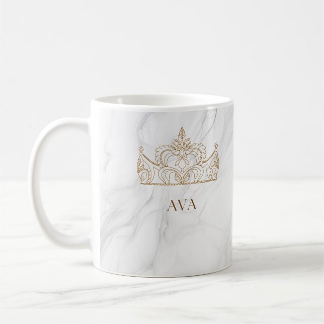 Personalisierte Tasse aus weißem Marmor (Links)