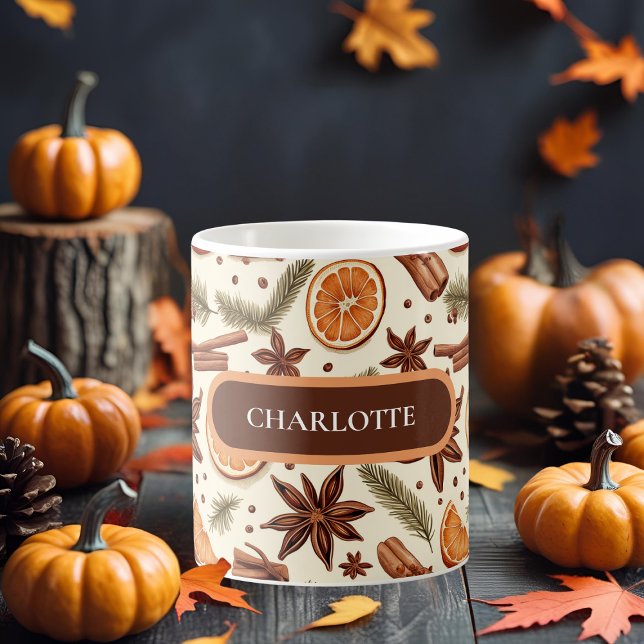 Personalisierte Tasse der Herbstgewürze mit Namen (Von Creator hochgeladen)