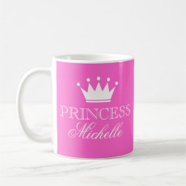 Personalisierte Tasse der Prinzessin in Rosa mit i