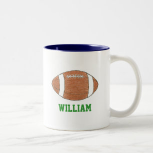 Personalisierte Tasse des Fußballthemas