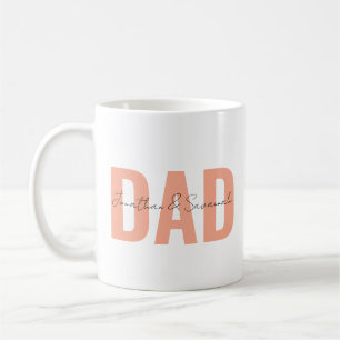Personalisierte Tasse des Vaters mit Kids Name ・Cu