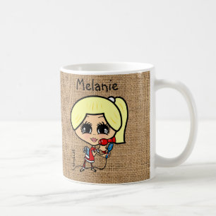 Personalisierte Tasse Haarsträhne Karikatur blonde