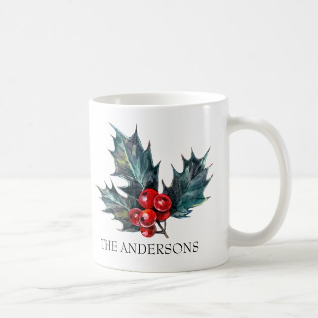 Personalisierte Tasse Holly Sprig (Rechts)