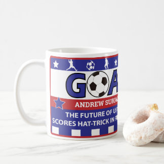 Personalisierte Tasse in Rot und Blau
