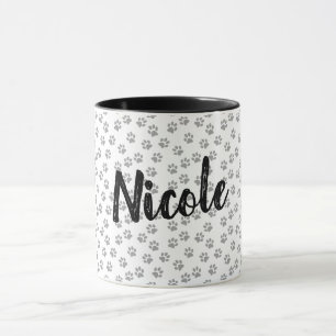 Personalisierte Tasse mit schwarzem und weißem Pfo