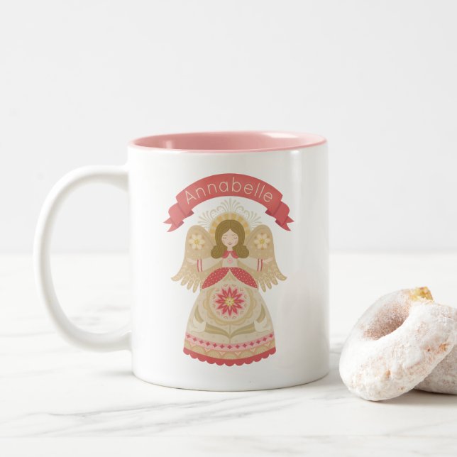 Personalisierte Tasse Pink Angel (Mit Donut)