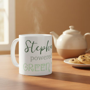 Personalisierte Tasse "Powered by Green Tea"