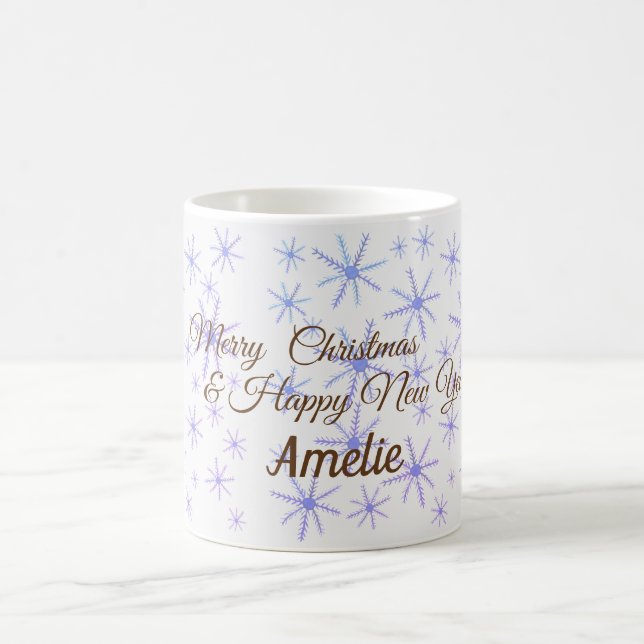 Personalisierte Tasse Schneeflocken (Mittel)