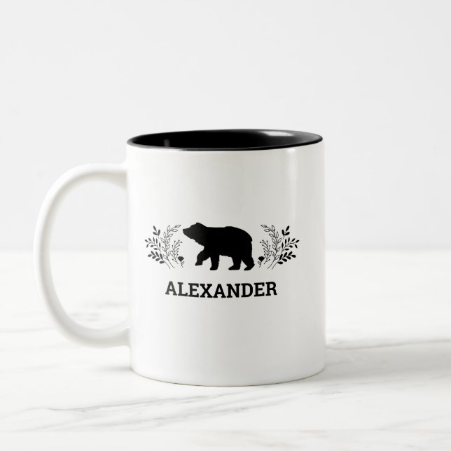 Personalisierte Tasse Schwarz-weißer Bären (Links)