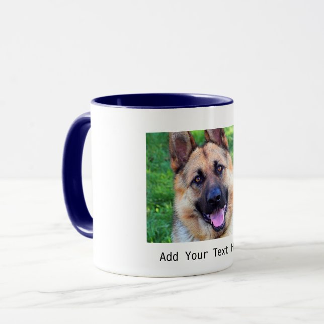 Personalisierte Tasse von Foto und Text (Vorderseite Links)