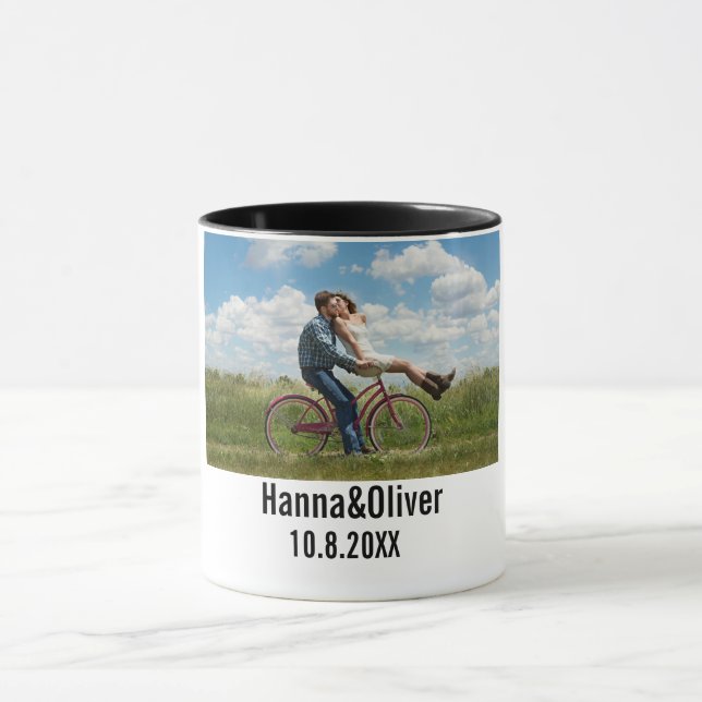 Personalisierte Tasse von Foto und Text (Zentrum)