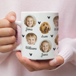 Personalisierte Tasse von Fotos mit drei Gesichtsp