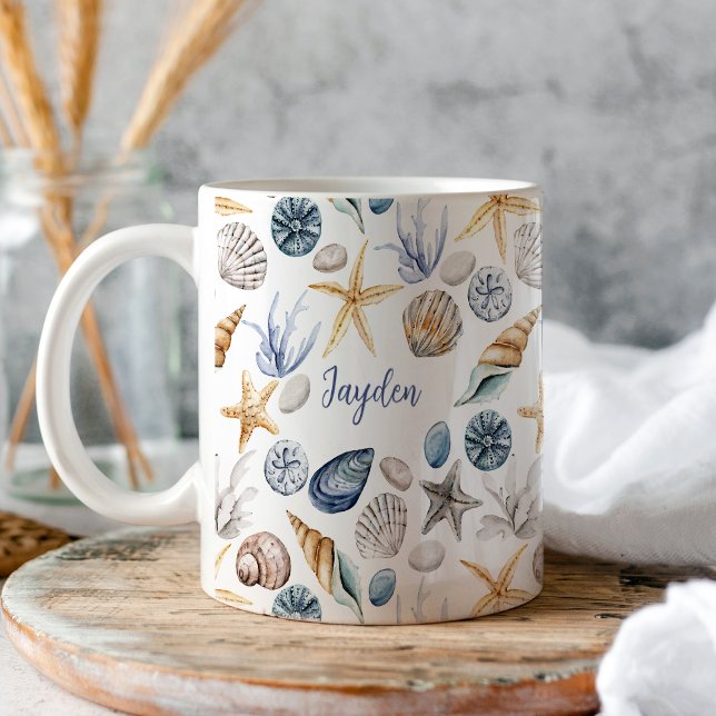 Personalisierte Tasse von Starfish und Seashell-Ka (Von Creator hochgeladen)