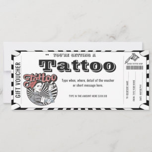 Personalisierte Tattoo-Geschenkgutschein Geschenkk Einladung