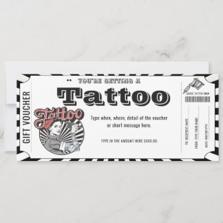 Personalisierte Tattoo-Geschenkkarte Einladung