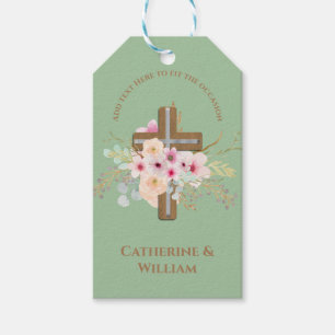 Personalisierte Taufe & Christening Blumenkreuz Geschenkanhänger