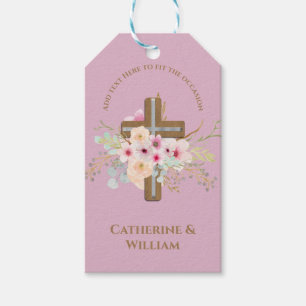 Personalisierte Taufe & Christening Blumenkreuz Geschenkanhänger