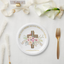 Personalisierte Taufe & Christening Blumenkreuz