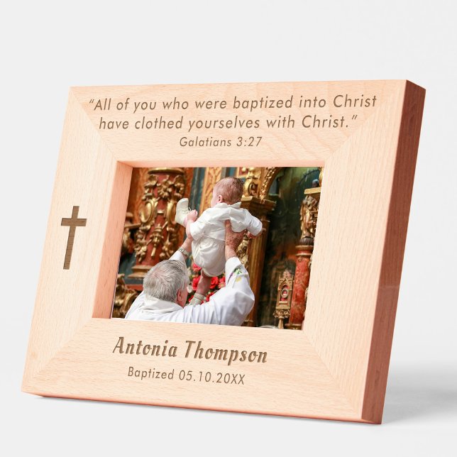 Personalisierte Taufe Gestrichen Bildrahmen Geätzte Rahmen (Personalized Baptism Etched Engraved Picture Frame)