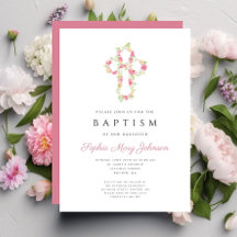 Personalisierte Taufe zwischen rosa und floralem K