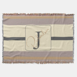 Personalisierte Taupe Gold Streifen Moderne Neutra Decke