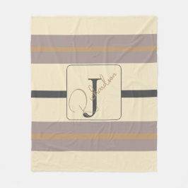 Personalisierte Taupe Gold Streifen Moderne Neutra Fleecedecke