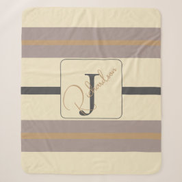 Personalisierte Taupe Gold Streifen Moderne Neutra Sherpadecke