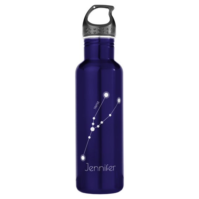 Personalisierte Taurus Zodiac-Konstellation Trinkflasche (Vorderseite)