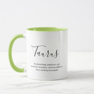 "Personalisierte Taurus Zodiac-Zeichen Name und Me Tasse