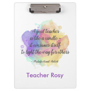Personalisierte Teacher-Clipboards (Candle Quote) Klemmbrett