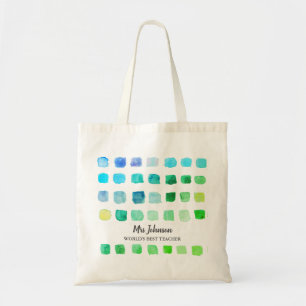 Personalisierte Teacher's Green Tote Bag Tragetasche