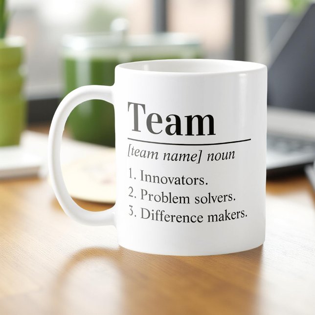 Personalisierte Teambeschreibung Mitarbeiter Anerk Kaffeetasse (Von Creator hochgeladen)