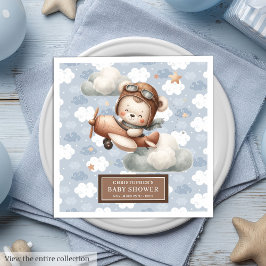 Personalisierte Teddy Bären Pilot Napkins für Baby Serviette