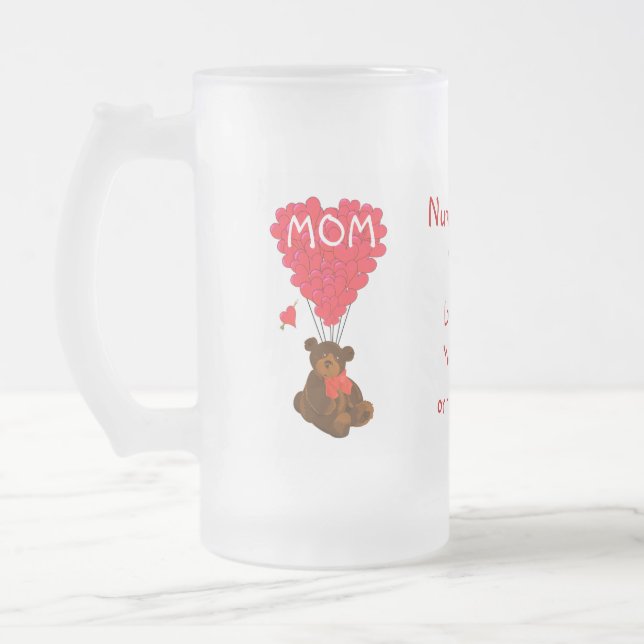 Personalisierte Teddy Bärenmütter Mattglas Bierglas (Links)