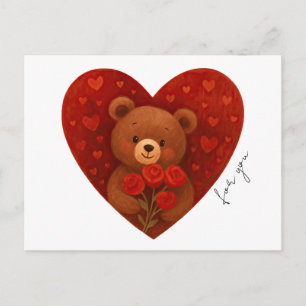 Personalisierte Teddybär-Postkarte für jemanden Postkarte