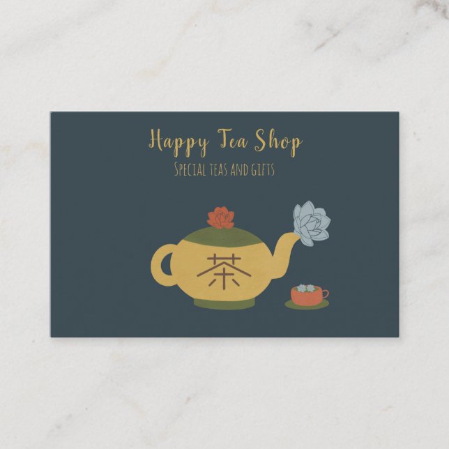 Personalisierte Tee Shop Visitenkarte (Vorderseite)