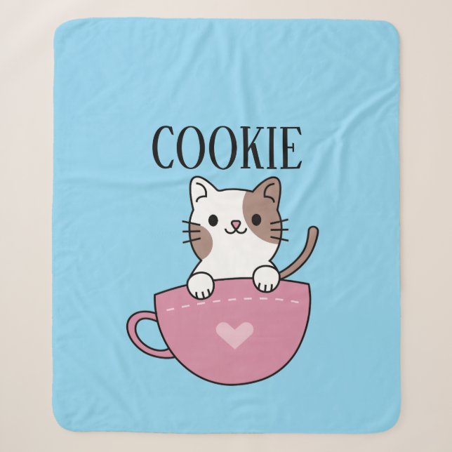 Personalisierte Teetassen-Katze  Sherpadecke (Vorderseite)