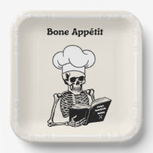 Personalisierte Teller, Koch Bone Appétit Skeleton