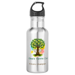 Personalisierte Tennis-Club-Wasserflasche für Kind Edelstahlflasche