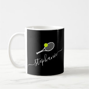 Personalisierte Tennis Monogramm Name Kaffeemaschi Kaffeetasse