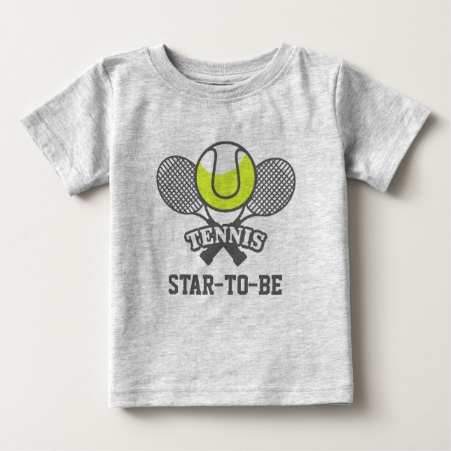 Personalisierte Tennis-Star-Babytrampe Baby T-shirt (Vorderseite)