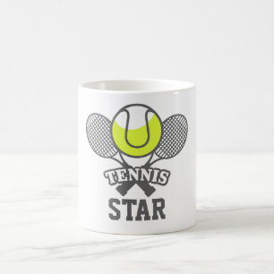 Personalisierte Tennis Star-Kaffee-Tasse Tasse