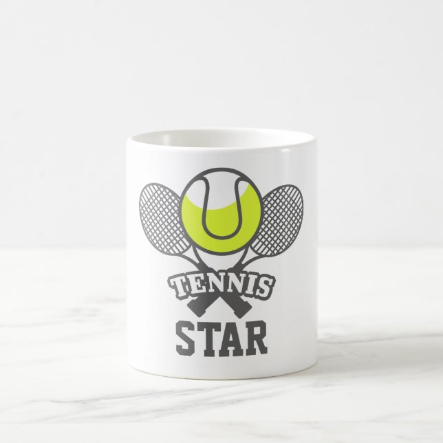Personalisierte Tennis Star-Kaffee-Tasse Tasse (Mittel)