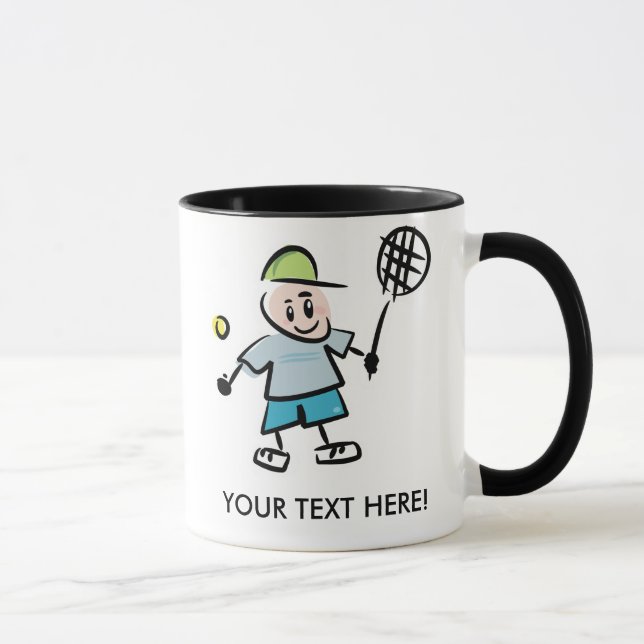 Personalisierte Tennis Tasse Cartoon (Rechts)