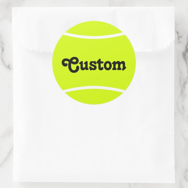 Personalisierte Tennisball-Round-Stickers Runder Aufkleber (Tasche)
