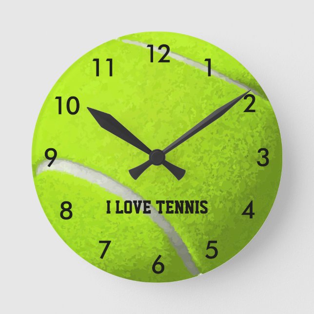 Personalisierte Tennisball Runde Wanduhr (Vorderseite)