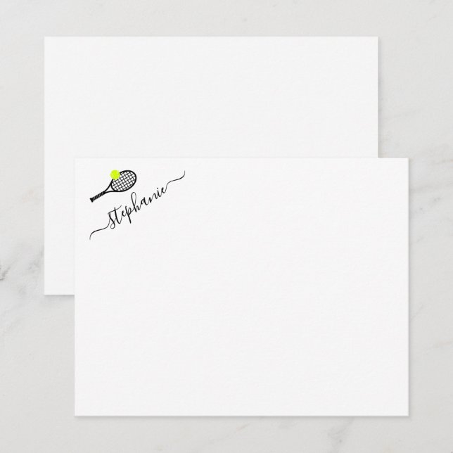 Personalisierte Tenniskarte Mitteilungskarte (Vorne/Hinten)
